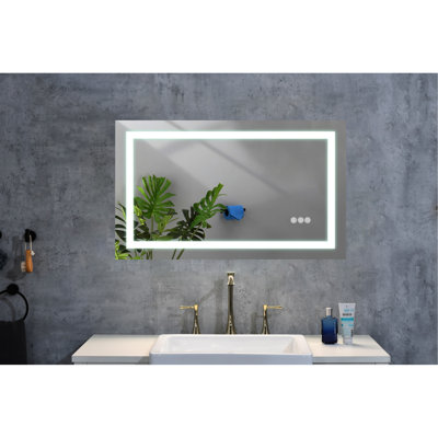 40"X32" Bathroom Mirror With Led Lights - Fog, Dimmable, 3 Colours, Memory, Mounted Wall For Beauty Vanity Colour Temperatures, Memory Function, Modern Design