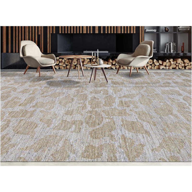 Hand-Knotted High-Quality Beige Area Rug