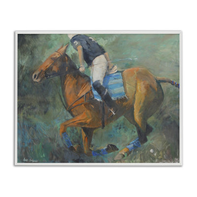 Polo Rider in Dynamic Motion Framed Giclee, design by Jadei Graphics