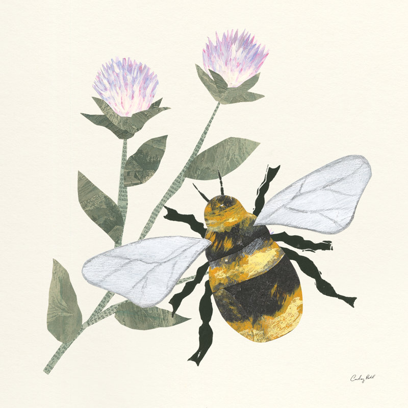 In The Garden Bee by Courtney Prahl - Wrapped Canvas Painting, 51cm H x 51cm W