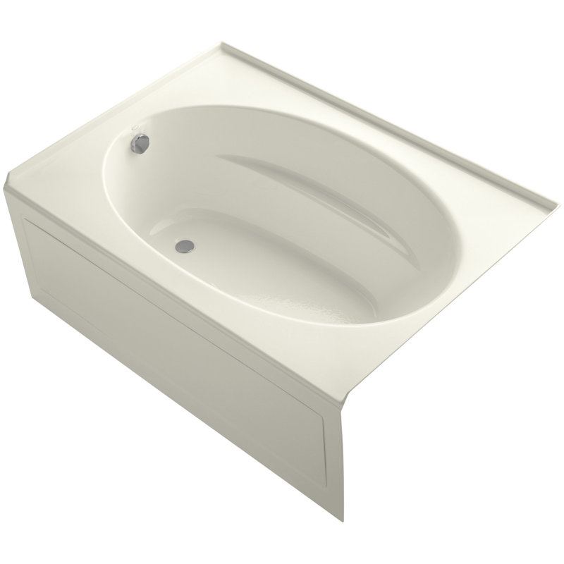 Windward® 60" x 42" Alcove/Tile In Soaking Acrylic Bathtub, Biscuit, Left