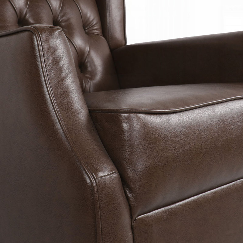 Chaise berçante en similicuir, Brun foncé