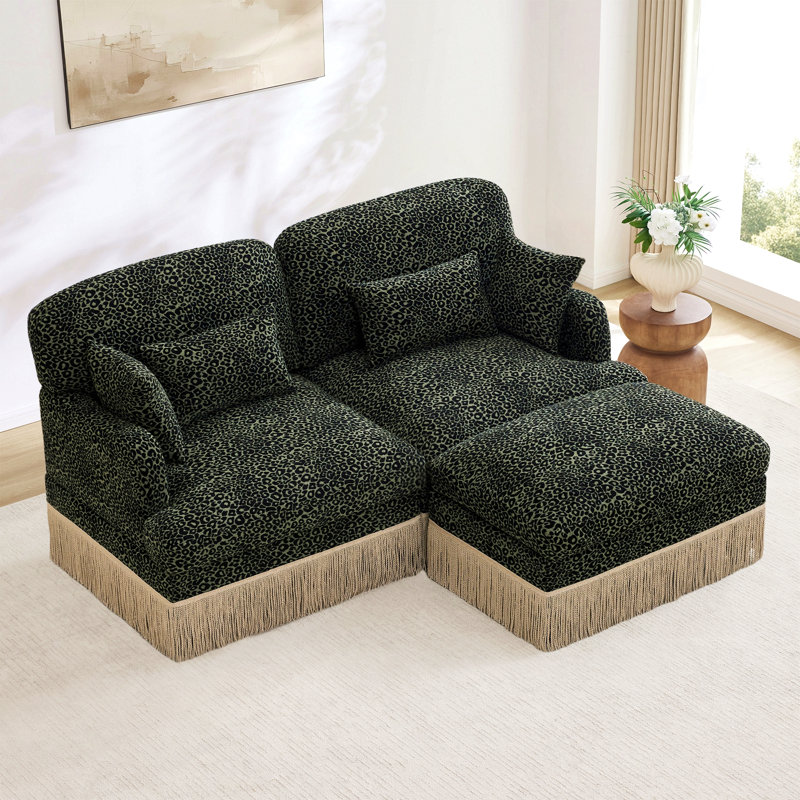 Canapé Comfy Chenille Leopard, Vert