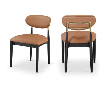 Chaise d'appoint de salle à manger rembourrée en cuir Westerfeld Eligah Vegan