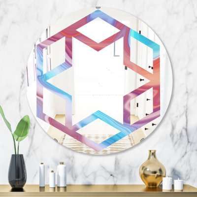 Miroir mural abstrait sans cadre abstrait hexagonal