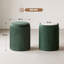 HOMCOM Round Storage Ottoman Pouffe Velvet-Feel Hidden-1905840293