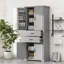 Armoire de rangement polyvalente polyvalente avec 2 tiroirs, tablette réglable et design élégant pour divers espaces-1387734768