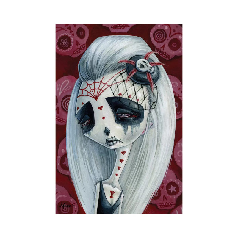 Viuda De Los Muertos by Megan Majewski - Wrapped Canvas Painting, 20.32 cm H x 30.48 cm W
