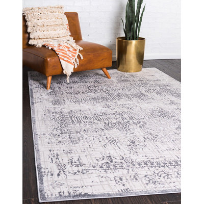 Tapis à motif floral gris / beige Glencoe
