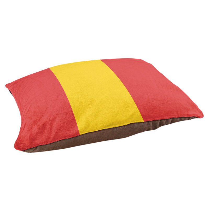 Oreiller Maryland, Très grand (l 50 po x P 40 po x H 7 po), Rouge / jaune / rouge