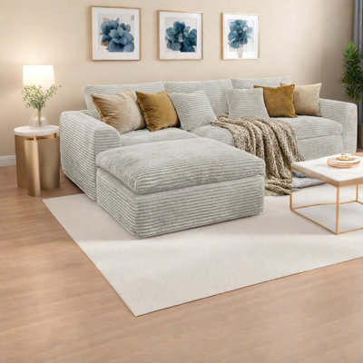 Comfortable Multifunctional Corduroy Sofa With Adjustable Layout For Modern Living