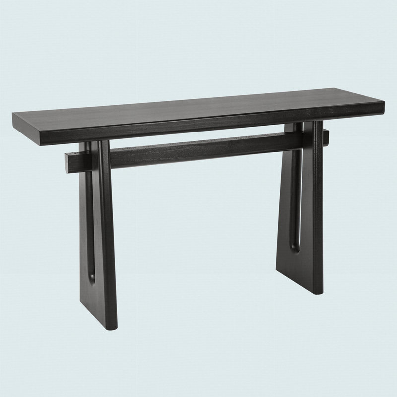 Console Mirod avec silhouette géométrique - touche architecturale parfaite pour le salon, le vestibule, le couloir, Noir