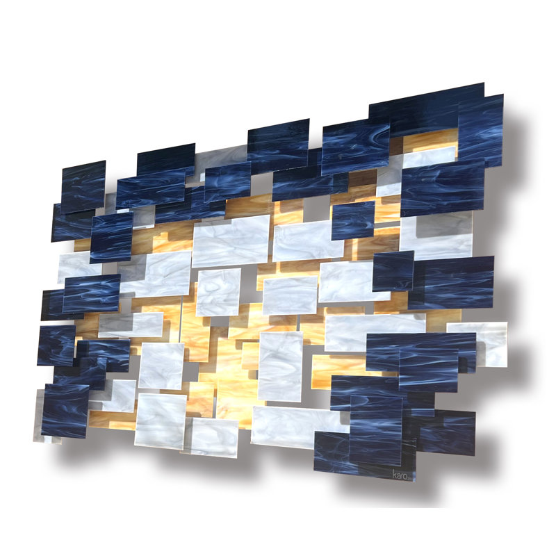 Mystere Glass And Metal Wall Sculpture, 44" H x 71" W x 4" D