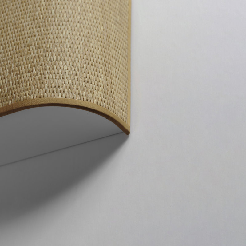 Tosha Steel LED Flush Mounted Sconce, Grasscloth