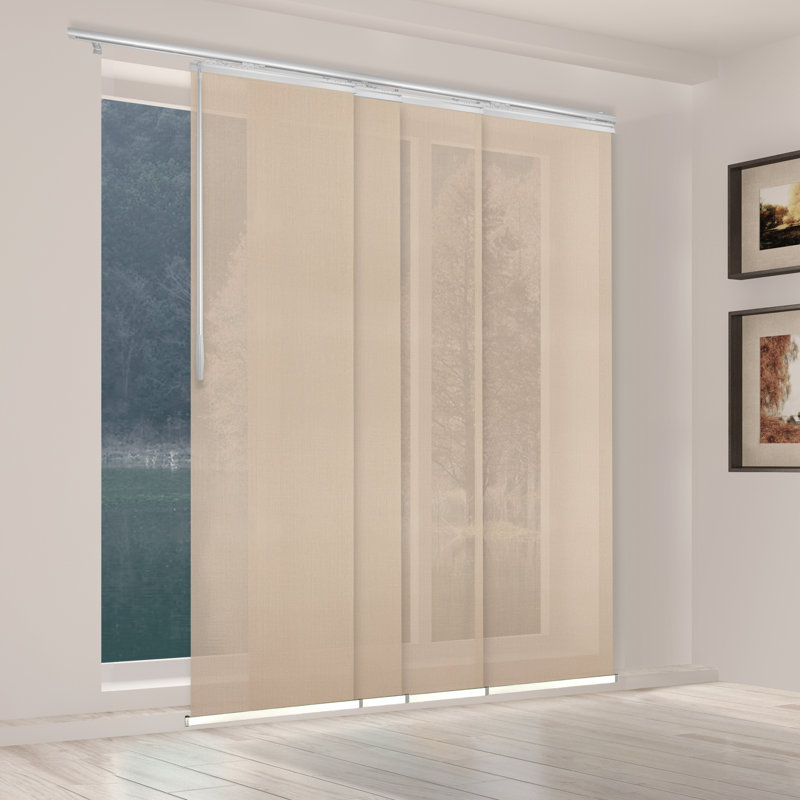 Apricot 4-Panel Single Rail Panel Track Extendable 48"-88"W, Panel width 23.5", 88"W x 116"L, White