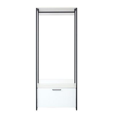 Armoire blanche - rangement à tiroirs très profonds, garde-robe en métal thermolaqué avec une pour l'endurance, l'eau et la chaleur, tableau de grade Stain Scratch E0, 2 fois plus épais, fabrication modulaire, blanc,