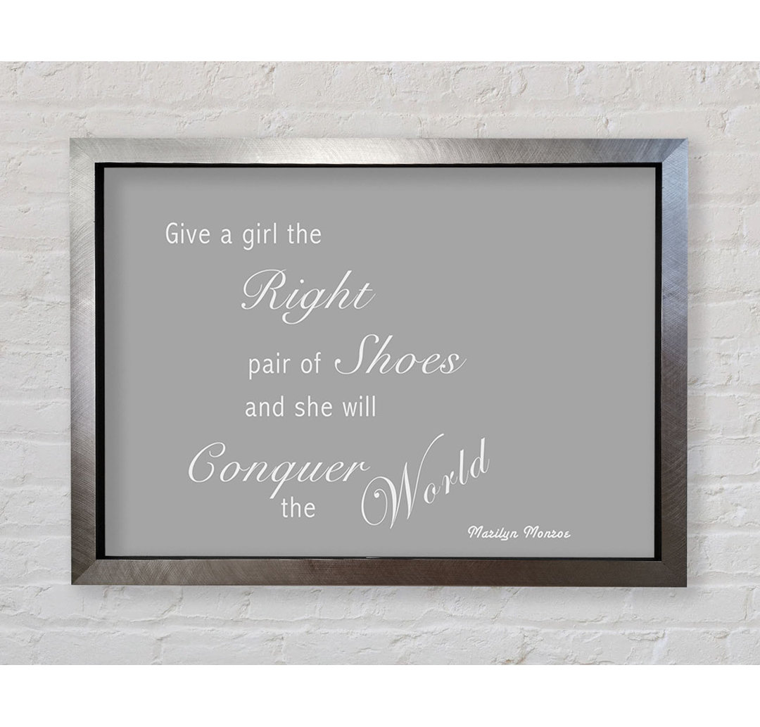 The Right Pair Of Shoes Marilyn Monroe Pink - Single Picture Frame Typography