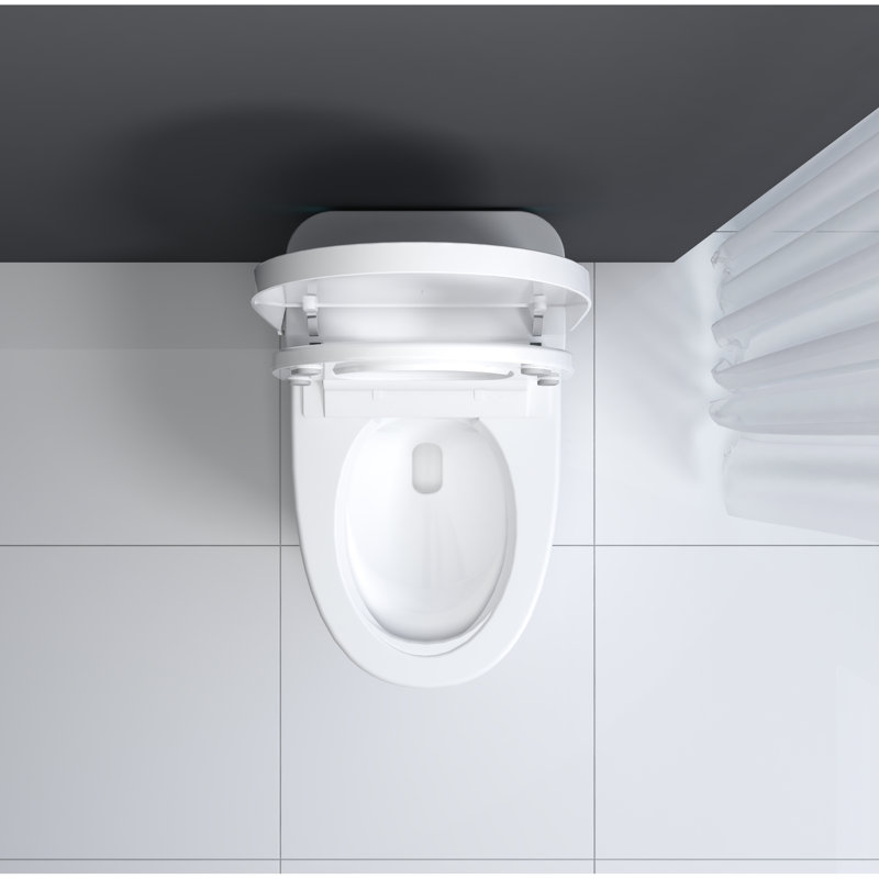Toilette blanche intelligente avec capteur de pied, siège de bidet chauffant - baguette autonettoyante avancée
