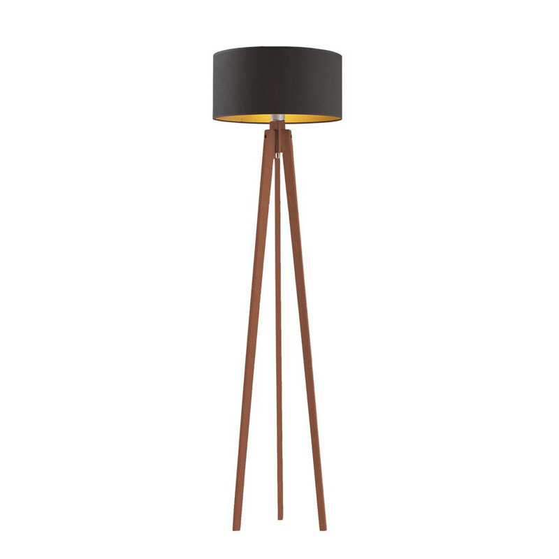 Albritton 149 H cm Tripod Floor Lamp, Rose Gold, Brown