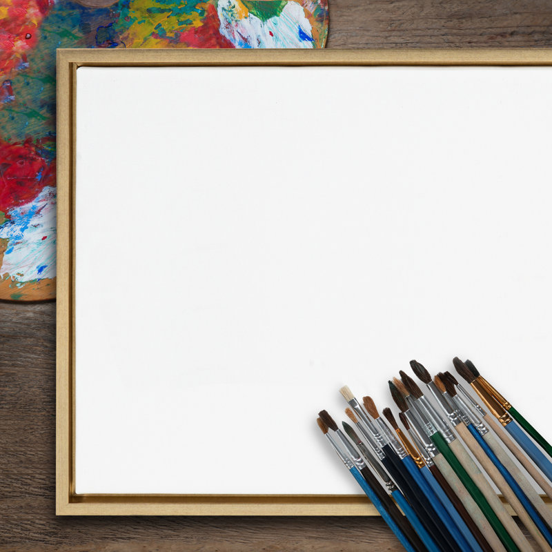 " Blank " Painting Print, Bright Gold Framed