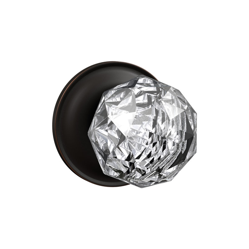 Bravura 926-1 Crystal Passage Knob on  Traditional Rectangular Rose in Oil Rubbed Bronze, Oil Rubbed Bronzse