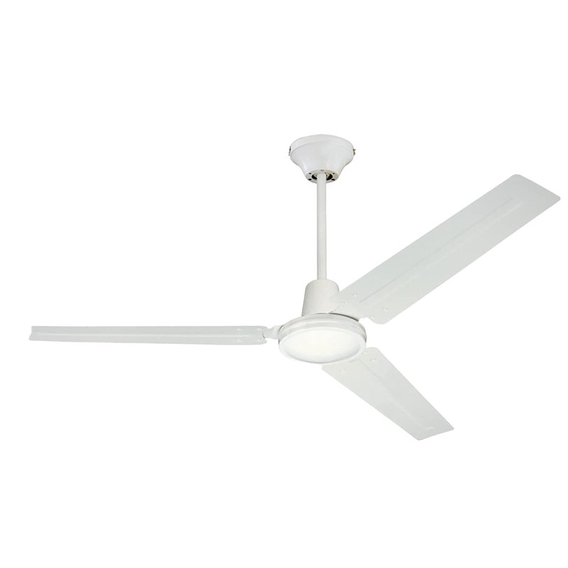 Ventilateur de plafond industriel industriel en nickel brossé, paquet de 2 (3 pales), Blanc