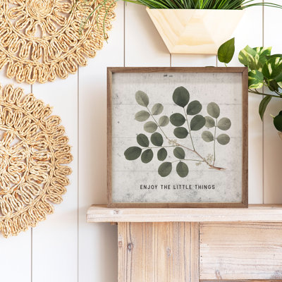 Enjoy The little Things Simple Greenery White