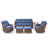 Acton 6-Piece Wicker Outdoor Seating Group with 6" Thick Cushions-1435548306
