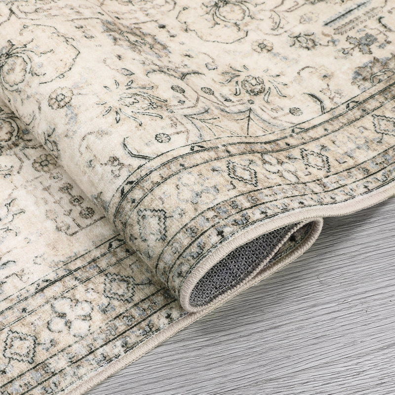 Beppie Washable Floral Indoor Rug, Rectangle 4' x 6'