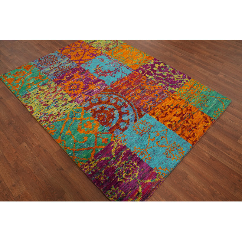 Tapis coloré coloré abstrait moderne 5 x 6