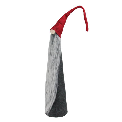 33" Red and Gray Tall Slender Christmas Gnome Figurine