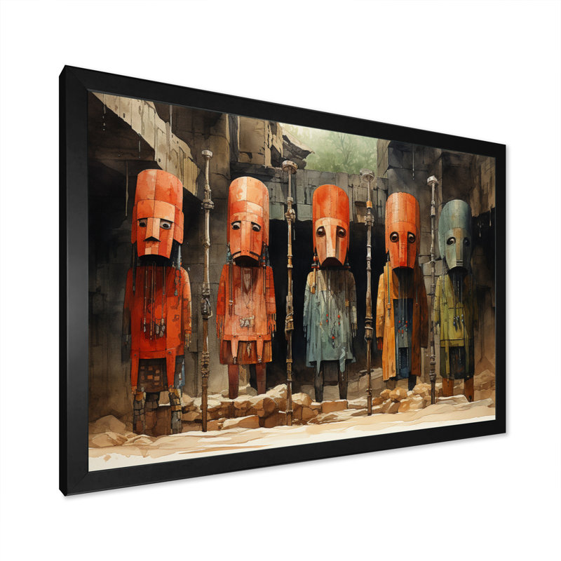 Madani, tribu africaine, masque Dogon III sur toile, H 12 po x l 20 po x P 1 po, Cadre photo noir