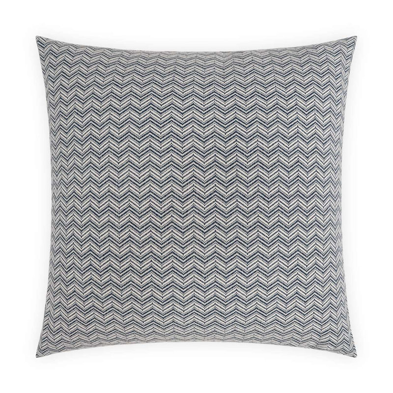 Cirrus Chevron Reversible Throw Pillow, Navy, Square 22"