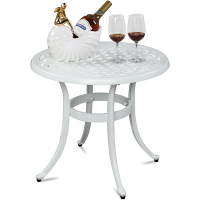 Table d'appoint extérieure en fonte d'aluminium