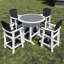 Chaises de patio pour l'extérieur - table de bar à haut plateau et tabourets de 5 finitions blanc gris pour 4 style populaire blanc / gris