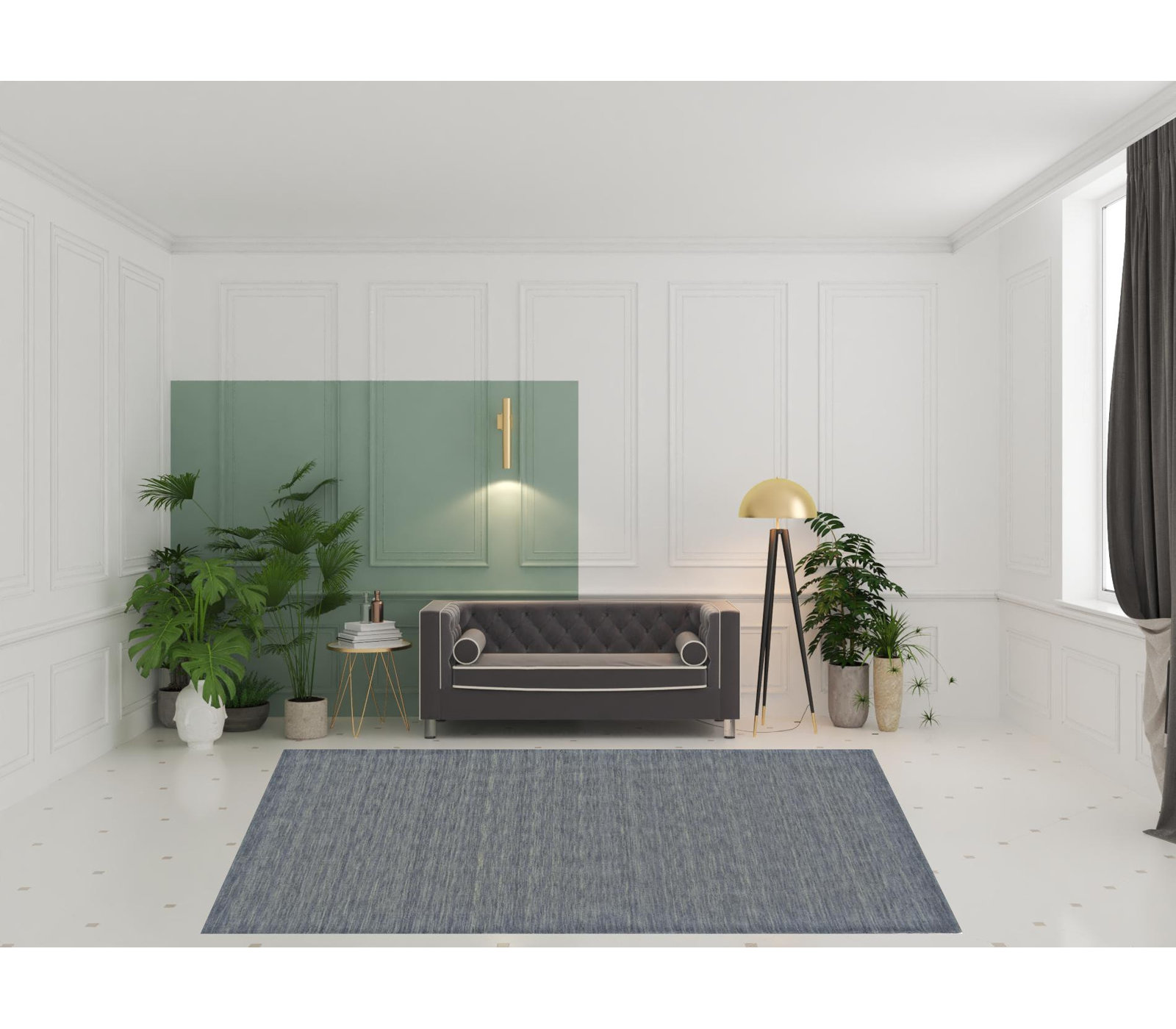 Kaden Handmade Wool Smoke Rug, Rectangle 5' x 8'