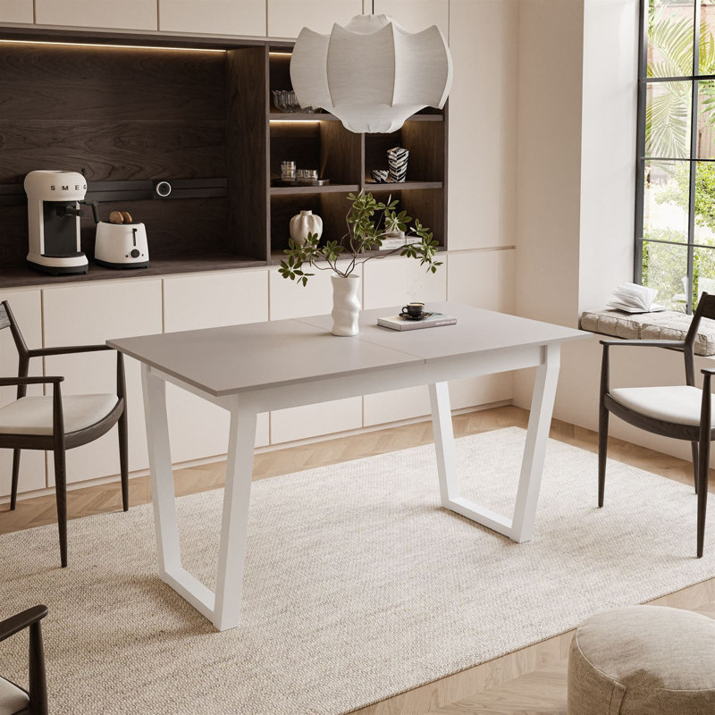 Extendable table ARTON II  140 cm,  "V" legs, White, Cashmire