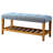 Chic Blue Bench With Oak Shelf And Seat Veneer Storage