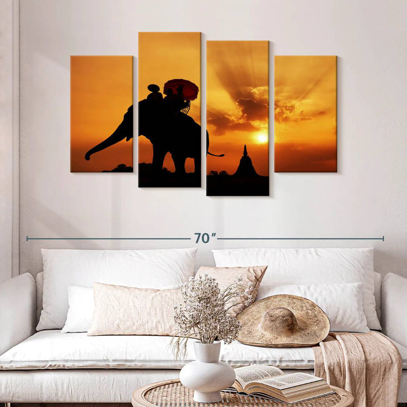 Brampt Elephant Sunset Silhouette
