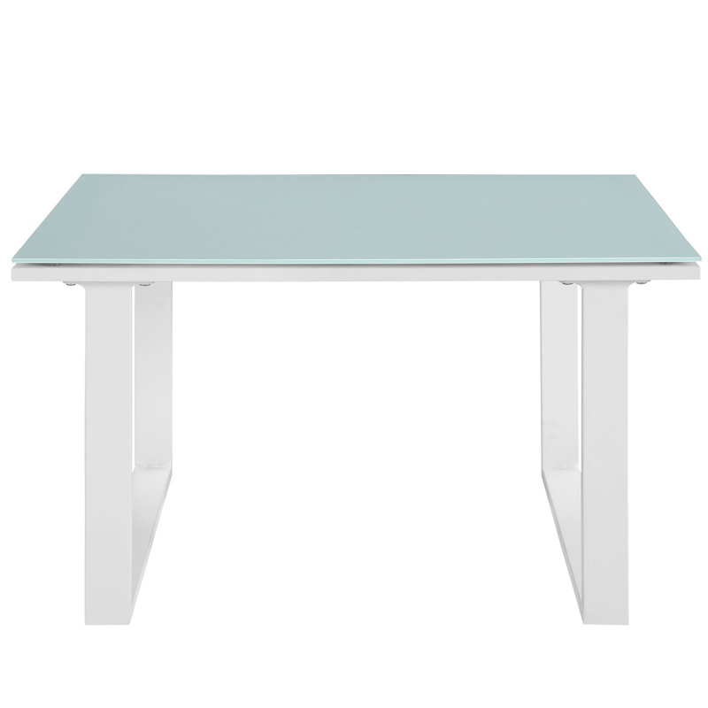 Winwood Aluminum Outdoor Patio Side Table, White
