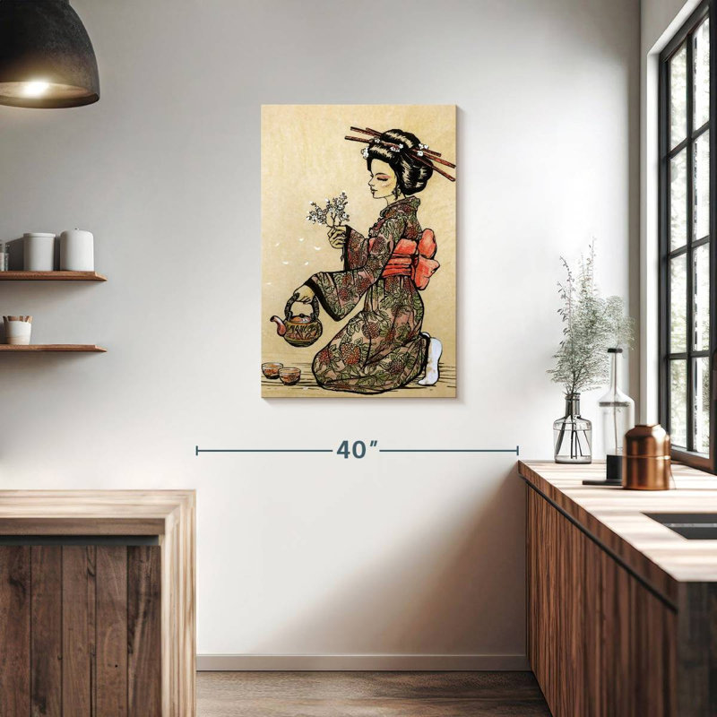 Leisha Geisha Serving Tea, 36" H x 24" W