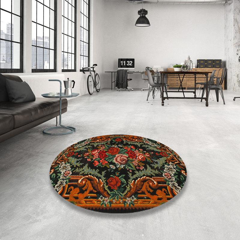 Vax Floral Indoor Rug, Round 4'