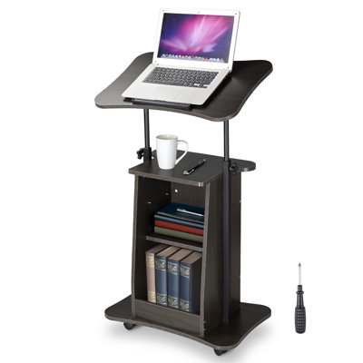 Chariot à roulettes pour ordinateur portable avec rangement Yescom