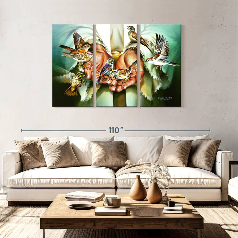Adella Birds And Hands, 48" H x 74" W