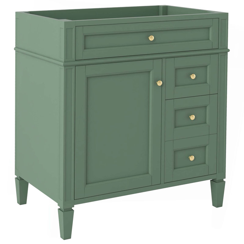 Meuble-lavabo de salle de bain 30 po sans lavabo supérieur, armoire de rangement moderne avec 2 tiroirs et un tiroir basculant