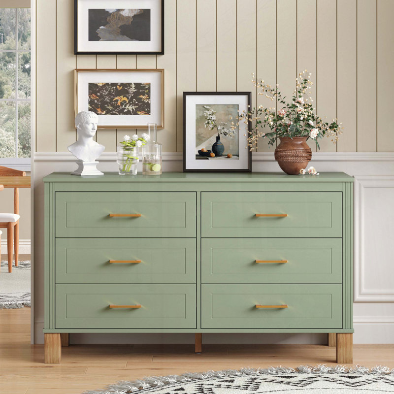 Commode double 6 tiroirs Sage Green, Sage Green
