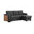 92" Modern Linen Pull Out Sectional Sofa With Storage Chaise,USB Port And Cup Holder-1089574143