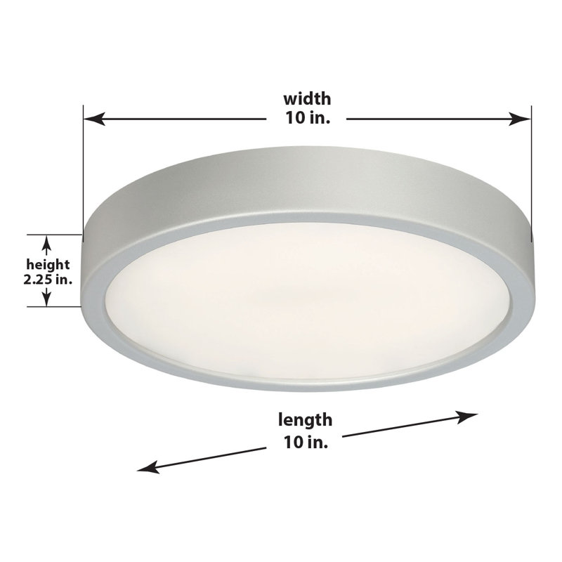 Hilmar Glass LED Flush Mount, Silver, 2.25" H x 10" W x 10" D