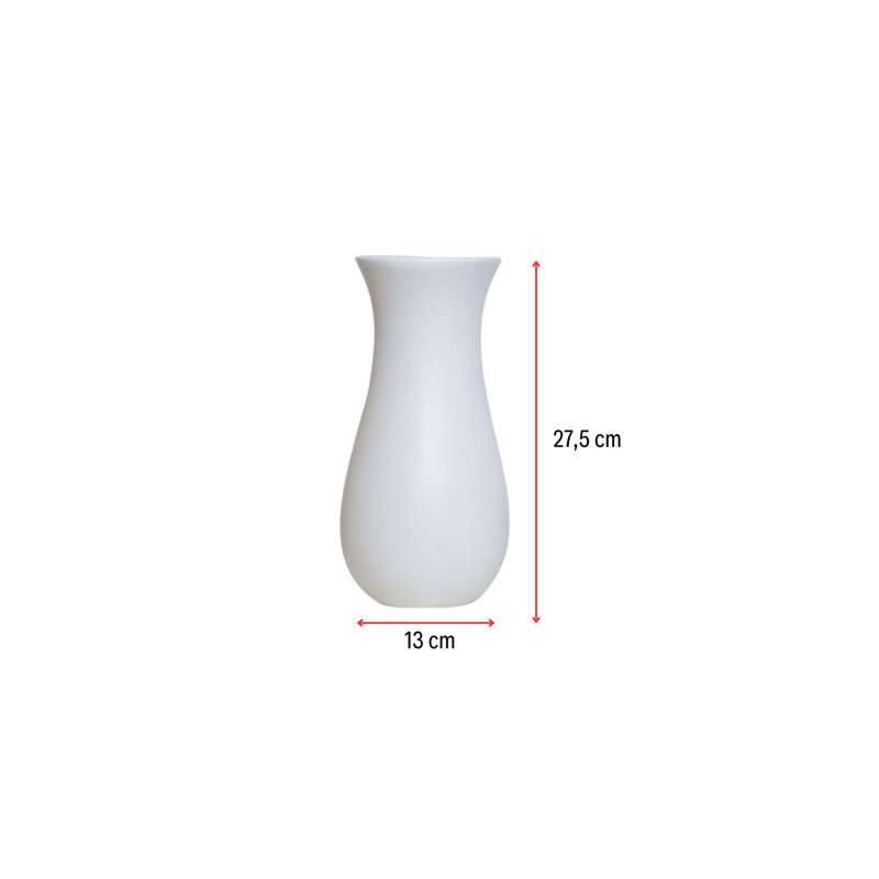 Elegant White Ceramic Vase, 5.1 x 5.1 x 10.8 Inches | 100% Durable Ceramic Construction | Perfect for Floral Arrangements & Home Decor, Adds a Touch of Sophistication to Any Room