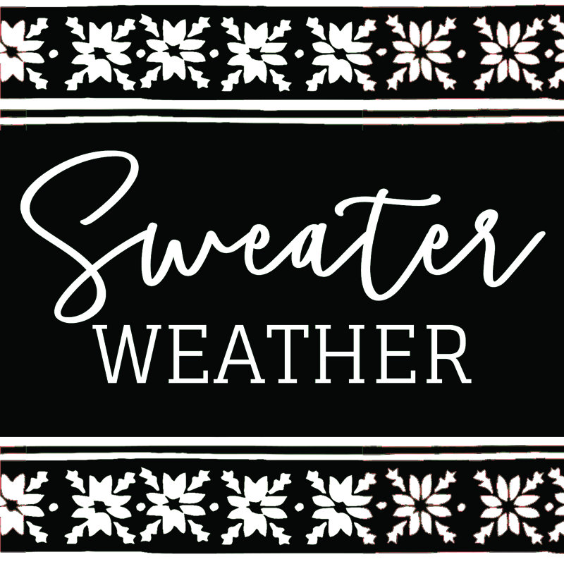 Sweater Weather Pattern - Wrapped Canvas Print, 76cm H x 76cm W